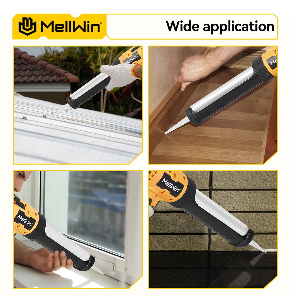 MELLWIN 10 Oz/300 Ml Glass Glue Caulking Gun Cordless Doors & Windows Electric Sewing Gland Tool For Makita 18V Battery Pin