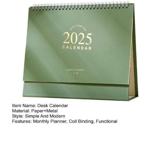 2025 Desk Calendar Monthly Planner Coil Binding Calendar Standing Flip Calendar Note Pads for Home Office Classroom