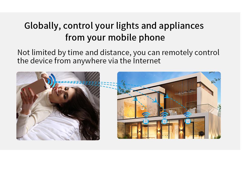 Tuya WiFi Smart Switch: App & Alexa Voice Controlled, Compatible with Dual Control and Dark Box Switches.