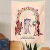 VIKAMA Cartoon Cat Bohemian Decorative Tapestry Sunny Rainbow Wall Decoration Tapestry For Living Room And Bedroom