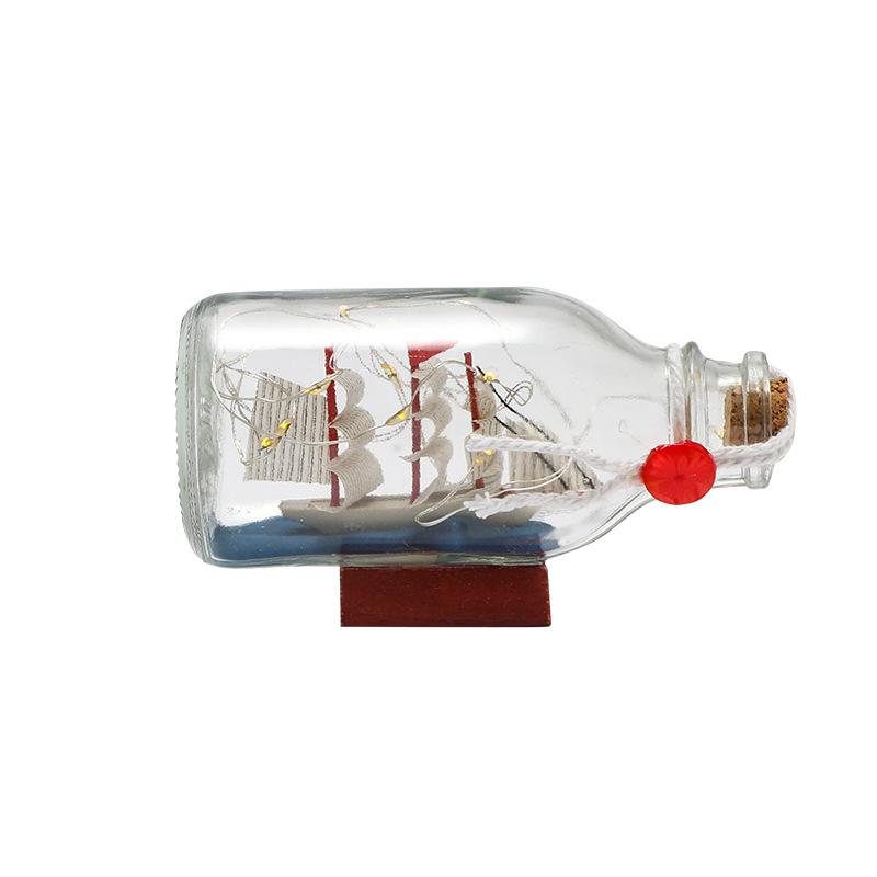 Creative Light-Up Mediterranean Sailboat Wish Bottle - Glass Gift for Birthdays & Graduations