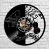 Music Vinyl Record Wall Clock - Musical Instrument Violin Piano Wall Clock -  Vinyl Clock - Living Room Wall Decor - Unique Gifts for Music Lover