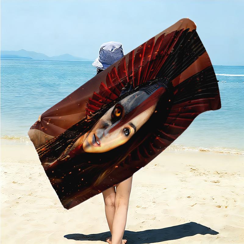 1Pc Avatar Blue Warrior Beach Towel Microfiber Beach Towel Thin Absorbent For Beach Swimming Yoga Bath Sports 0917284