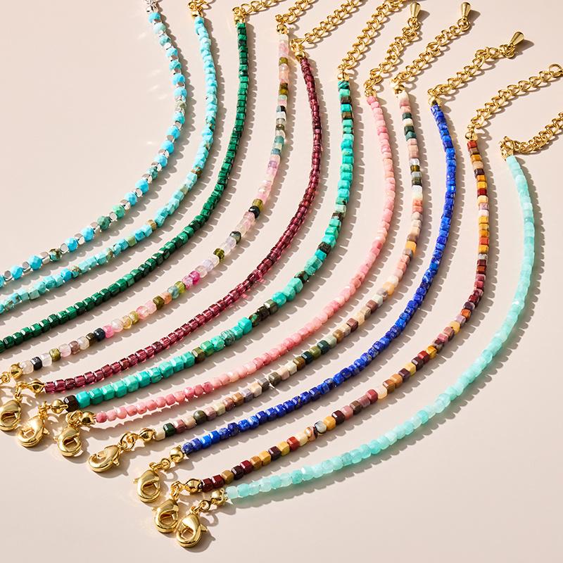 Vintage Sparkling Sugar Cube Natural Stone Layered Bracelet for Women