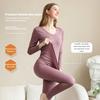1 Set Highly Elastic Thermal Underwear Low Collar Warm Shaping Clothes Fashion Base Top  for Women