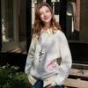 Sancai Floral Print Drop-Shoulder Sweatshirt