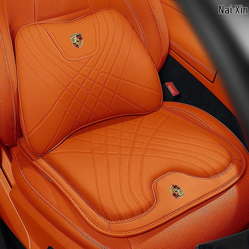 Porsche Jármű Komfort Készlet: Fejtámla, deréktámasz és ülőpárna a nyak és a hát kényelméért a Cayenne, Macan, Panamera, 718 és Taycan modellekben.