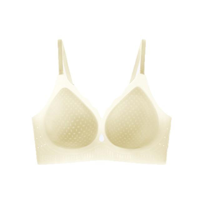 Thin summer cool feeling breathable and seamless beautiful back without steel ring, soft support bra with double breasts