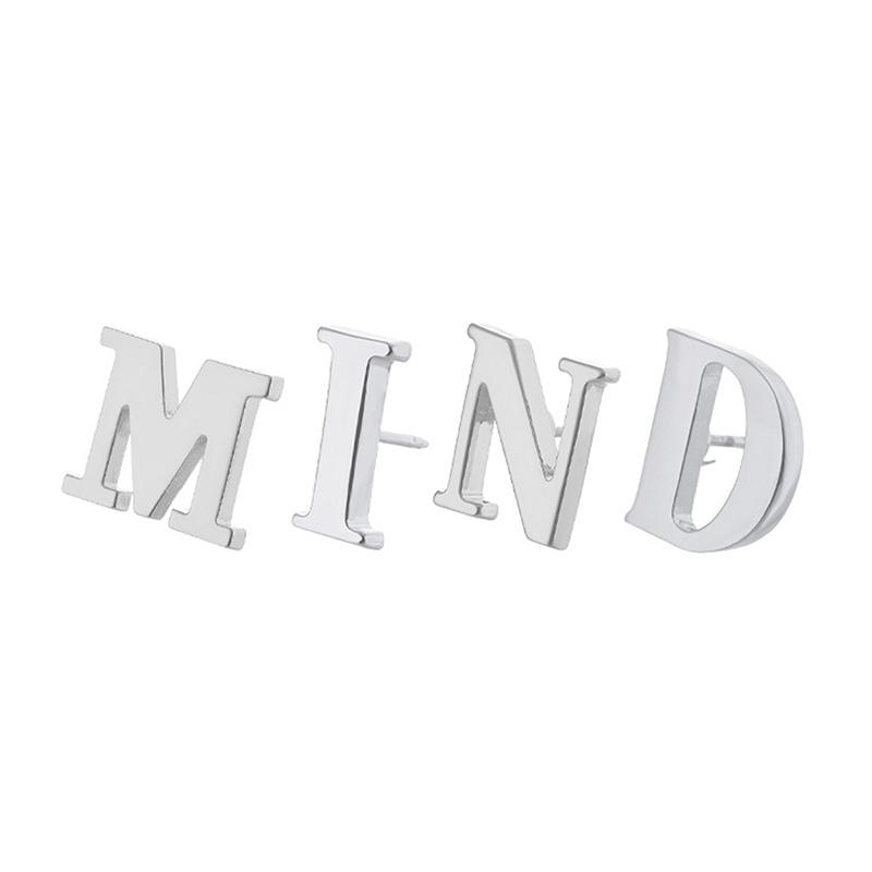 High Quality Classic Style Silver Letter A-Z Metal Brooch Women Men'S Lapel Pin Women'S Hat Scarf Backpack Badge Jewellery