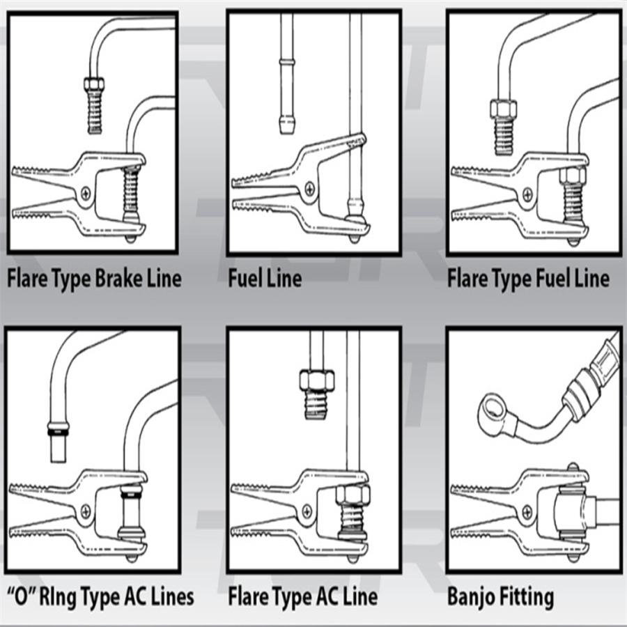 Universal 4 stk. Stållinjestoppersett passer til drivstoffskinner/linjer Stålbremsedrivstoff og A/C-ledninger