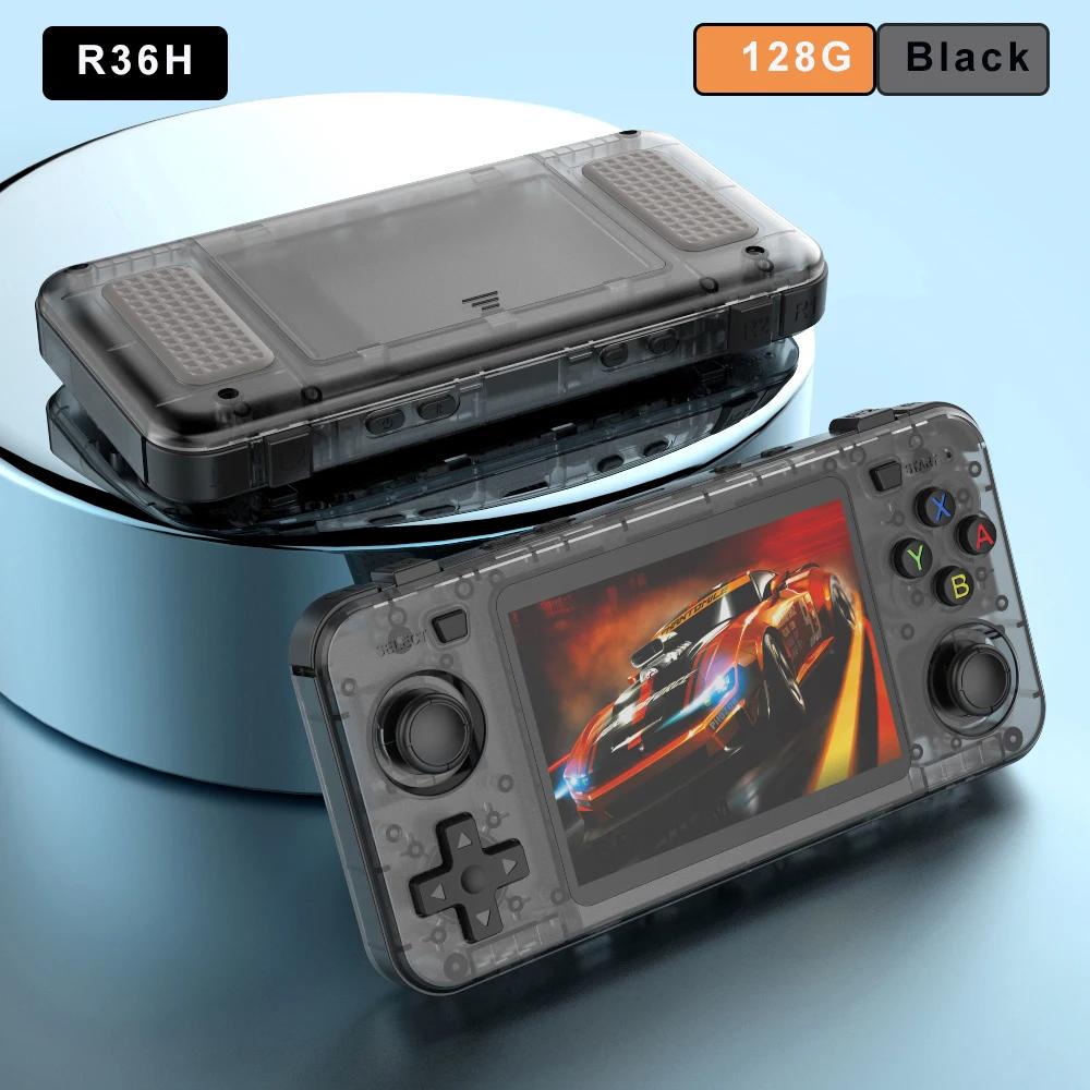 BOYHOM Ny R36H Håndholdt Spillkonsoll 3,5-tommers IPS-skjerm Linux RK3326 Retro Videospillspiller 3000 mAh 64G 10000+ Klassisk Spill
