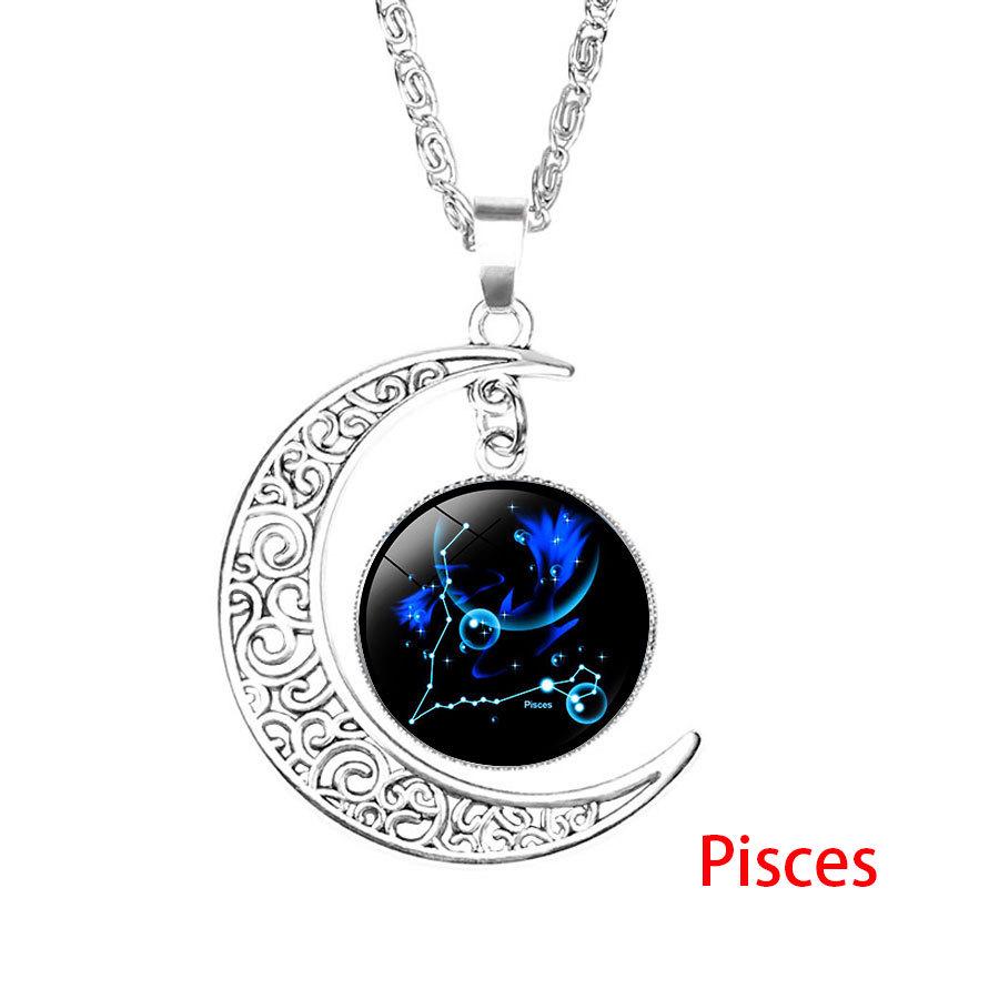 Buy 12 Zodiac Signs Moon Necklace 