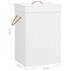 VidaXL Panier à linge avec une seule section bambou blanc 320751