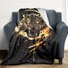 1pc Tiger Head Design Blanket, Lightweight Flannel Throw For Sofa, Bed, Travel, Camping, Livingroom, Office, Couch, Chair