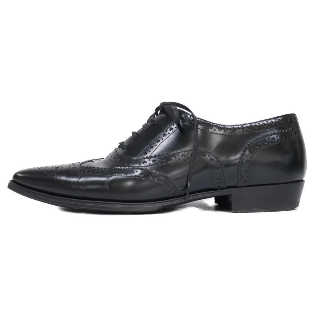 CELINE 19Stainless Steel Jacno Full Brogue Inner Wing Leather shoes 37 blackUsed