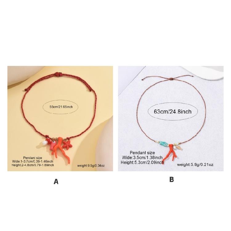 Modern Coral Ceramic Jewelry Necklace Adjustable Clavicle Chain Comfortable Wear Jewelry for Daily Use or Celebrations