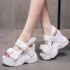 Fashion Summer New High-Heeled Sandals Thick-Soled Plus High Solid Color Open-Toed Sandals Wedge Platform Shoes Women's Shoes Size 34-39