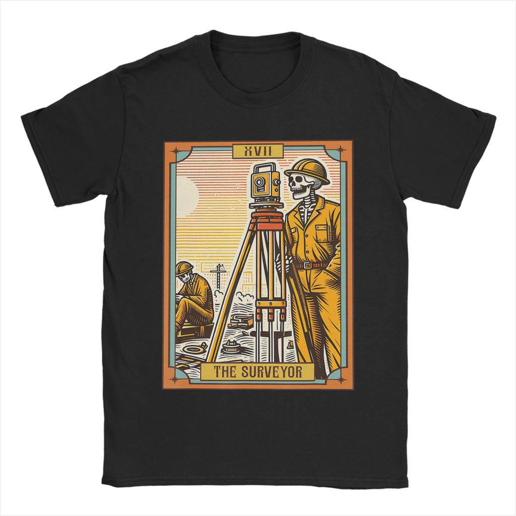 Funny Surveyor Total Station Retro Land Surveying Design TShirt Unisex Funny 100 Cotton Tee Shirt O Neck Short Sleeve T Shirts