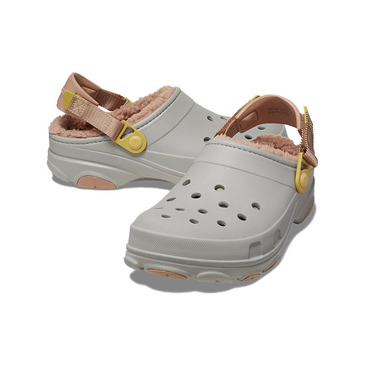 Crocs Classic Terry Cloth Clogs Unisex Footwear Gray 207936-1LM