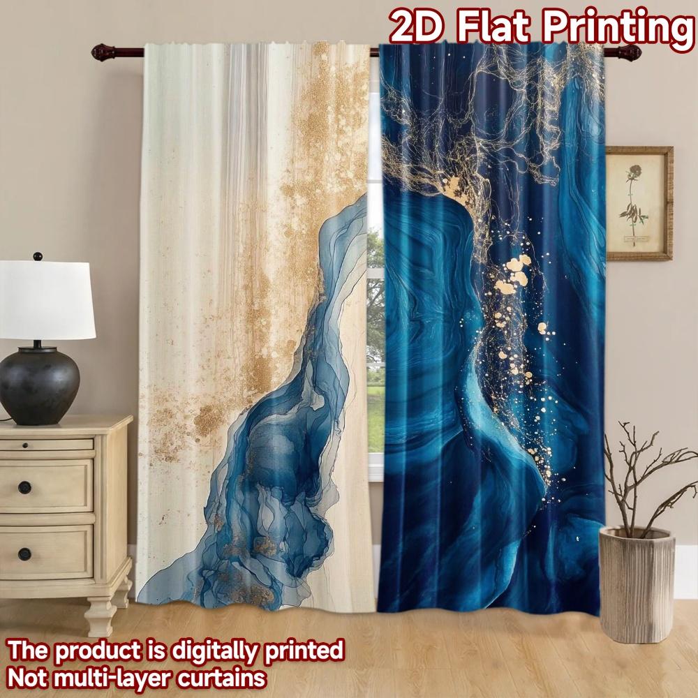 2D flat Photography Backdrop Background cloth Blue and Gold 100% Polyester Festive Wall Decor Use for New Year celebration