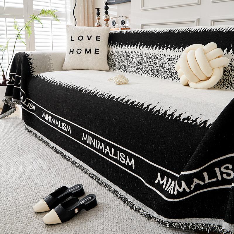 Spring Sofa Slipcover Cover Cloth Black Chenille High Sense Sofa Cover Four Seasons Universal Sofa Towel