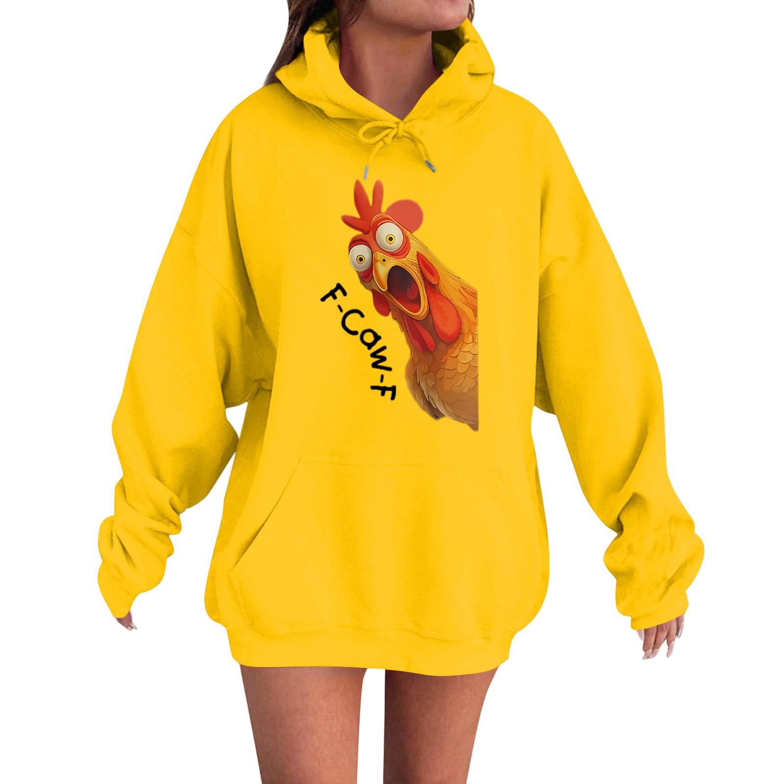 

Женская модная повседневная толстовка с длинным рукавом, свободного кроя, с принтом XL жёлтый