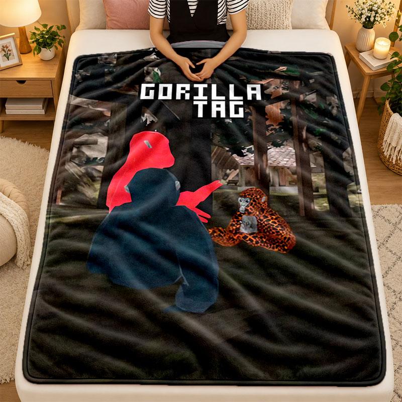 Coperta di Flanella Tag di Gorilla Cartone Animato Calda Morbida Plaid per Uso Interno Divano Letto Soggiorno