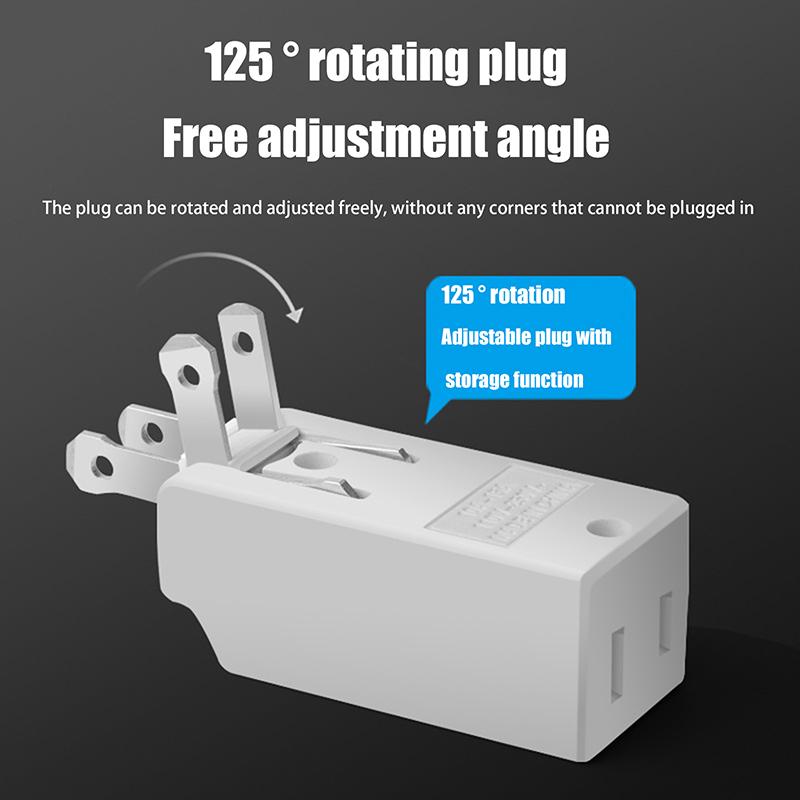 3 In 1 Wall Outlet Extension Us Electrical Socket 125 Degree Plug Adapter Mexico Canada Travel Aadapter Portable Power Converter