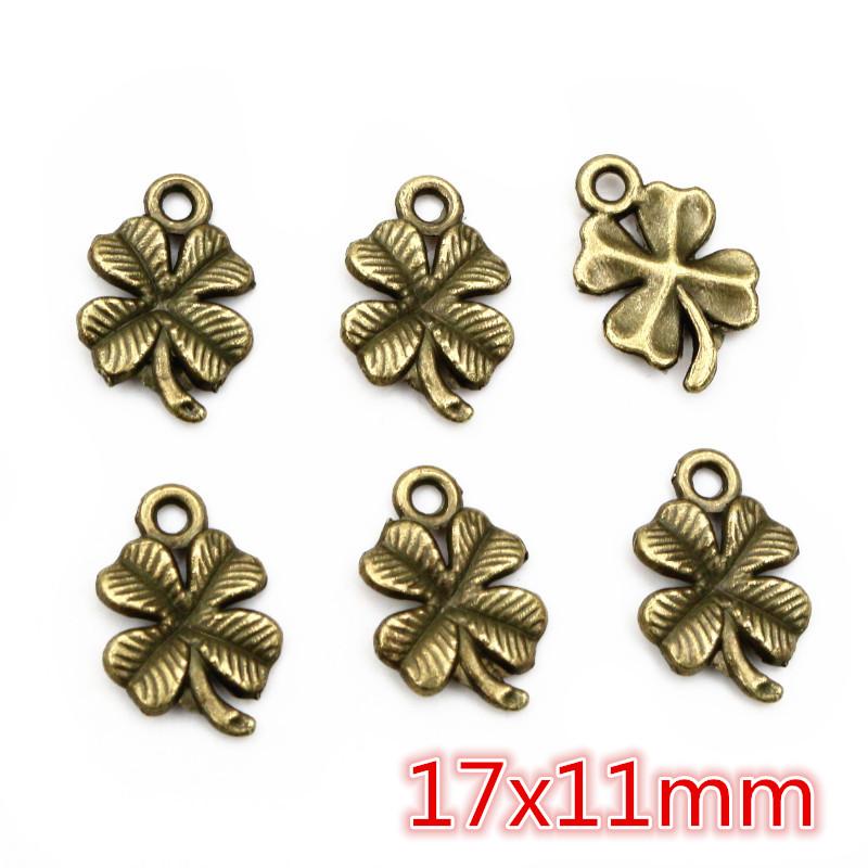 40pcs 3-Styles Bronze Antique Silver Plated Clover Leaf Handmade Charms Pendant:DIY for bracelet necklace