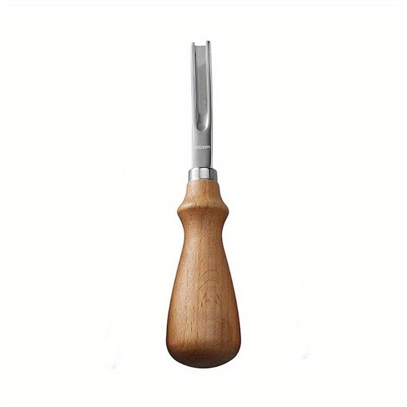 3 size A4mm A6mm A8mm Practical Leather Craft Edge Beveler Skiving Beveling Knife DIY Cutting Hand Craft Tool with Wood Handle