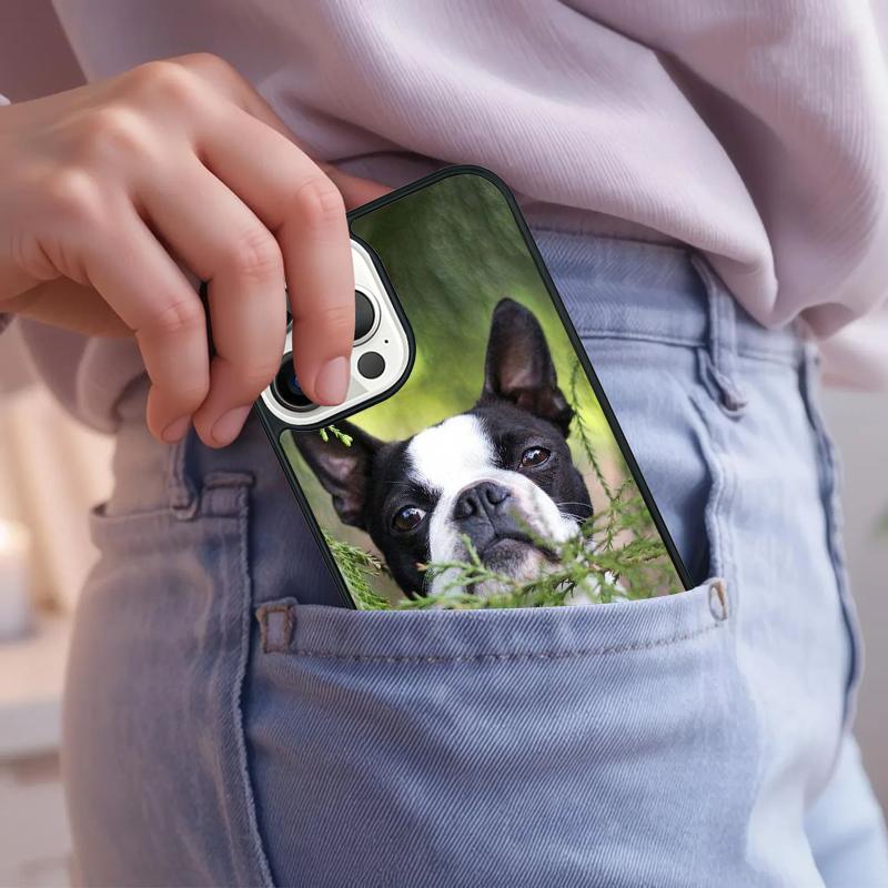 Boston Terrier Dog Faces Phone Case For iPhone 17 Air 15 16e 14 13 Pro Max Coque 12 11 Pro Max PLUS Cover