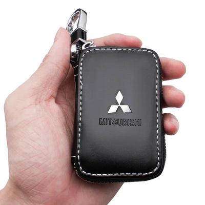 Leather Car Keychain Key Holder Bag Case Storage Bag for Lancer 10 9 EX Outlander 3 ASX L200 Competition Car Styling