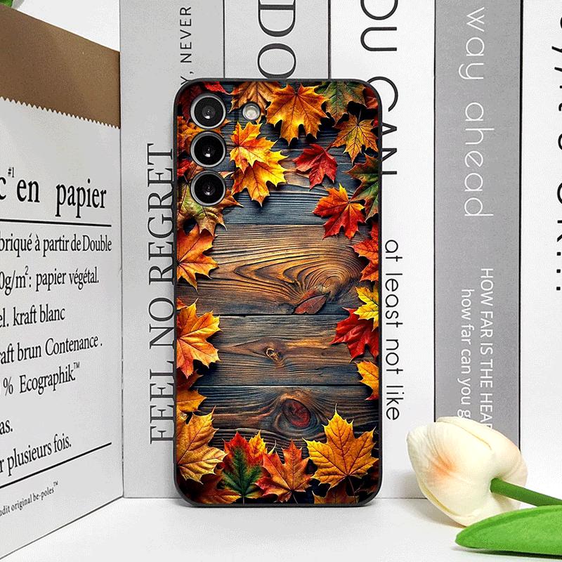 Vintage Autumn Fall Maple Leaf Pattern Phone Case for Samsung Galaxy A56 A14 A55 A16 A54 A36 A53 A52 A51 A50 5G Soft Cover Shell