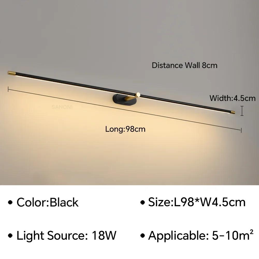 Nordic Slim Wall Sconce Lamp Bathroom Mirror Light