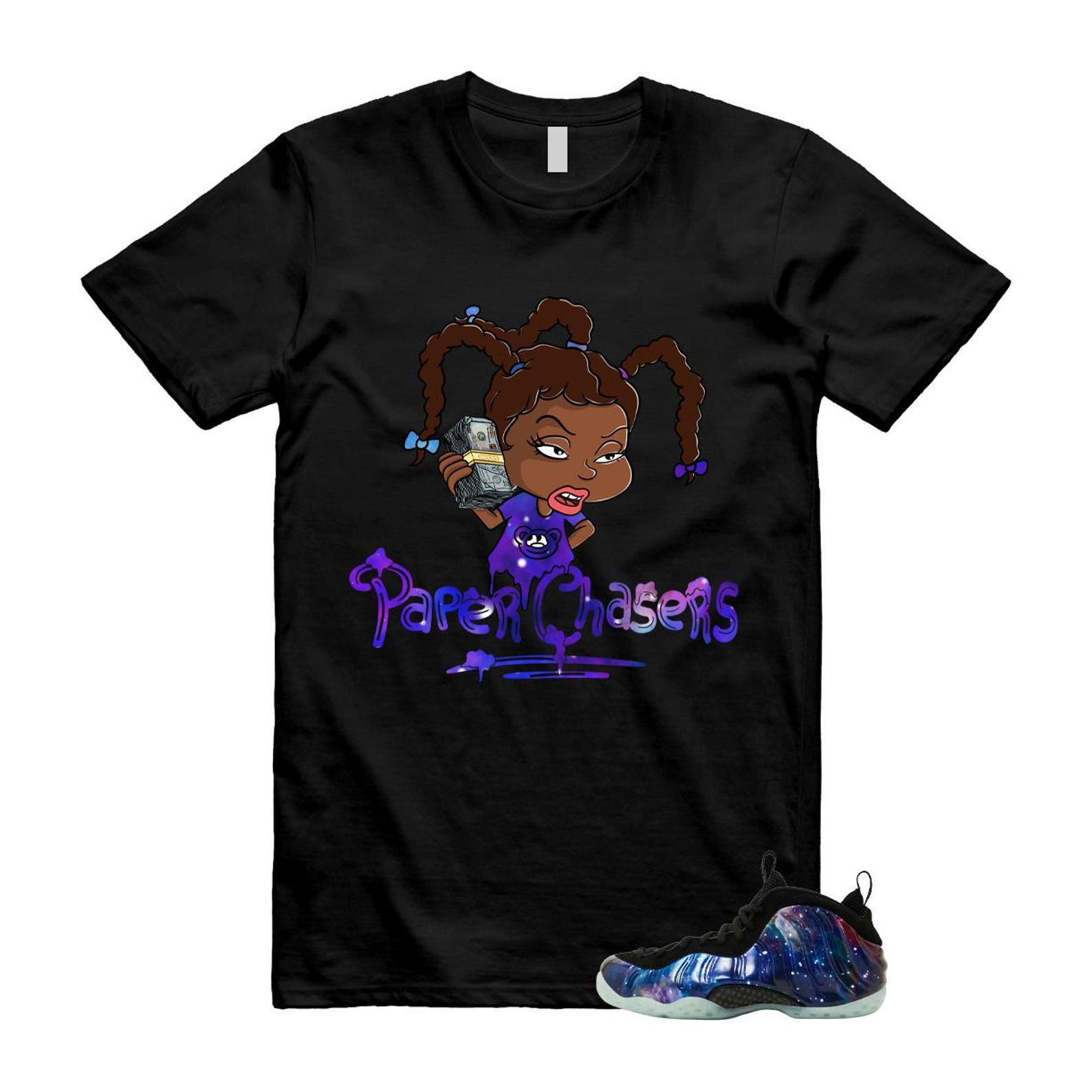 Foamposite Galaxy Obsidian Black Anthracite Air One T Shirt Match PC M