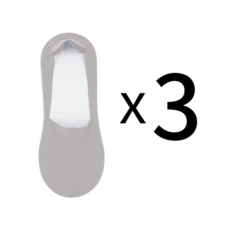 3 Pairs of Summer Breathable Invisible Boat Socks Non-slip Men's Ice Seamless Silicone Low Cut Short Invisible Socks