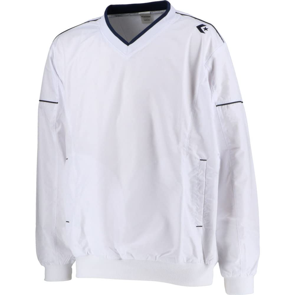 

Converse Basketball Jacket, V-Neck Warm-Up Jacket, Slim Fit, Water-Repellent, Breathable, White, Size O (Japan Size 2L) (CB162510S)