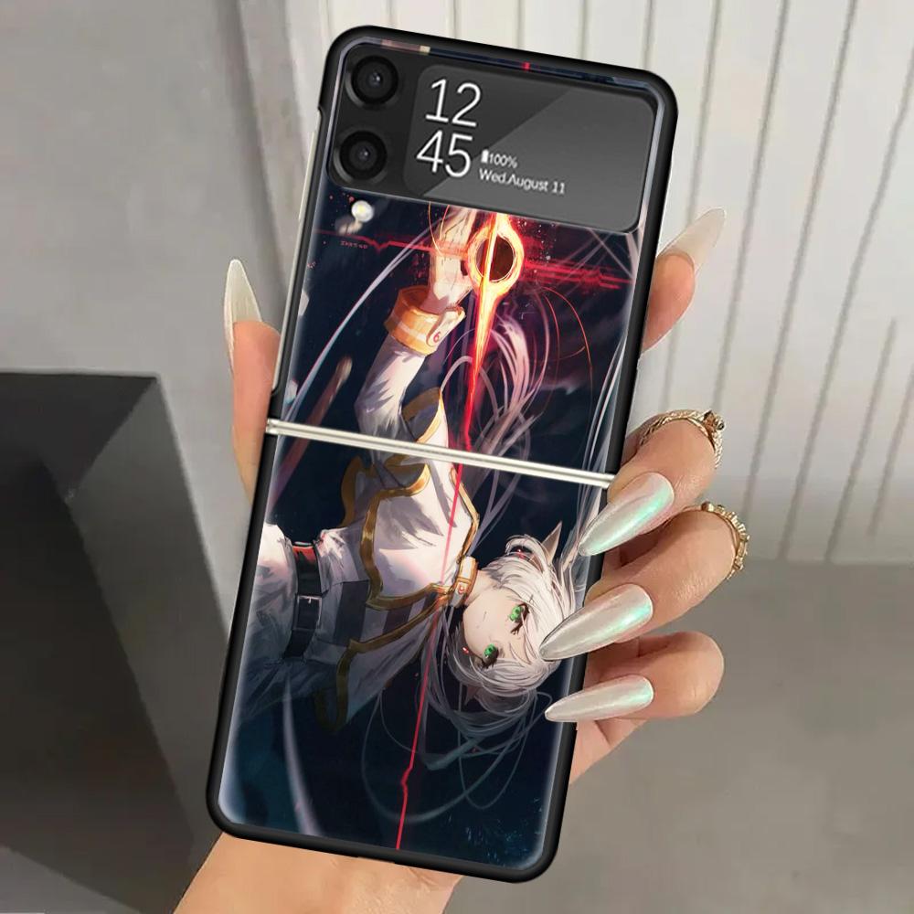 

Frieren Beyond Journeys End Hard PC Phone Case For Samsung Galaxy Z Flip 7 6 5 4 3 Black ZFlip7 ZFlip6 Flip5 Flip4 Flip3 5G Prin Samsung Z Flip 5