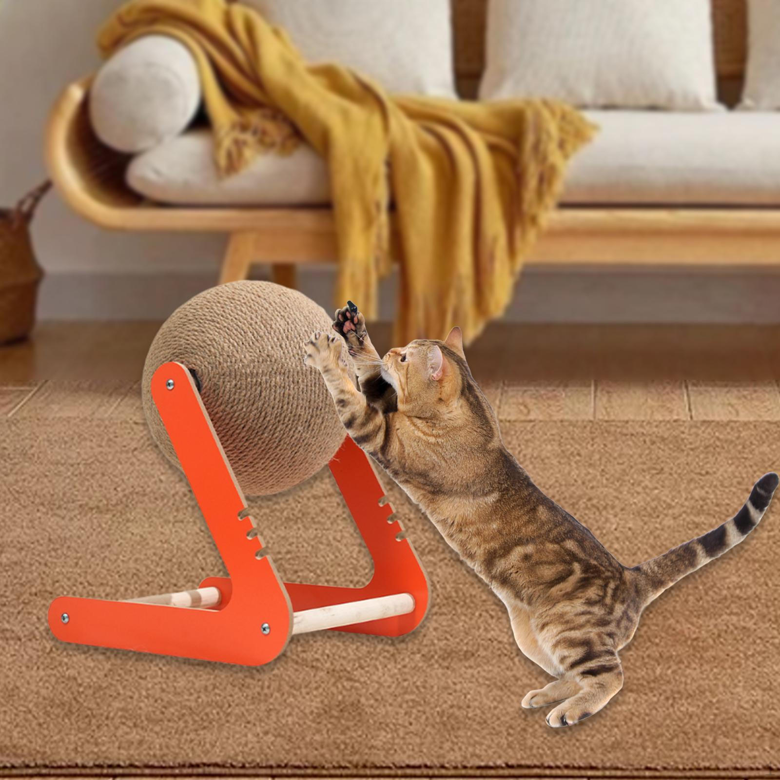 

Колесо для упражнений для кошек с шариком для царапания для использования в помещении и безопасности мебели Orange and L