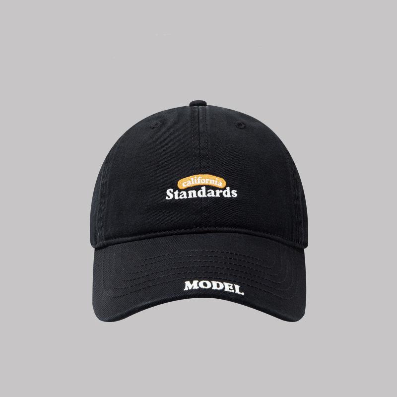 

High quality letter embroidered cotton baseball hat men s and women s simple and versatile big head circumference cap tide Adjustable чёрный