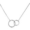 Women's Stainless Steel Double Circle Pendant Necklace