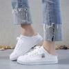 Spring Summer Women Canvas Shoes Flat Sneakers Women Casual Shoes Low Upper Lace Up White Shoes