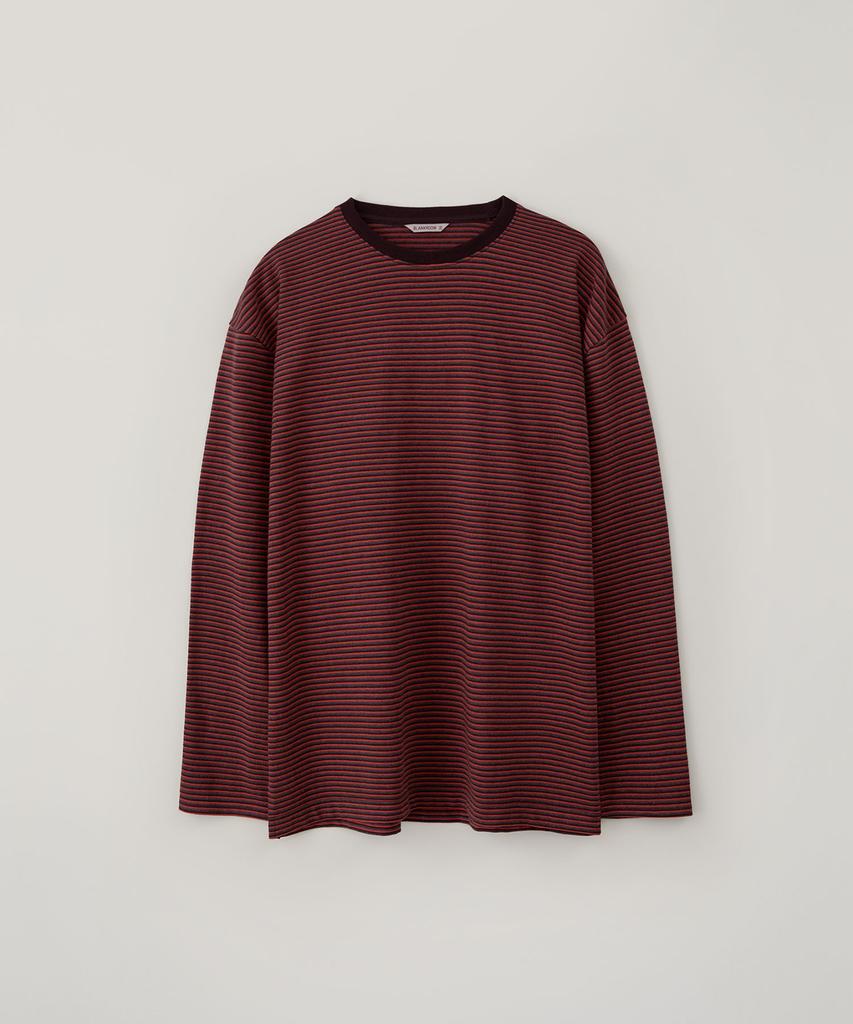 BLANKROOM Pencil Stripe Long Sleeve Tee_Museum Red