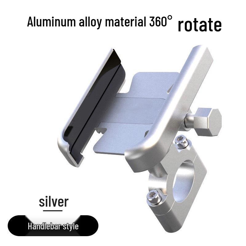 360° Rotating Aluminum Phone Holder for Bikes & E-Scooters - Shockproof, Universal Car Mount