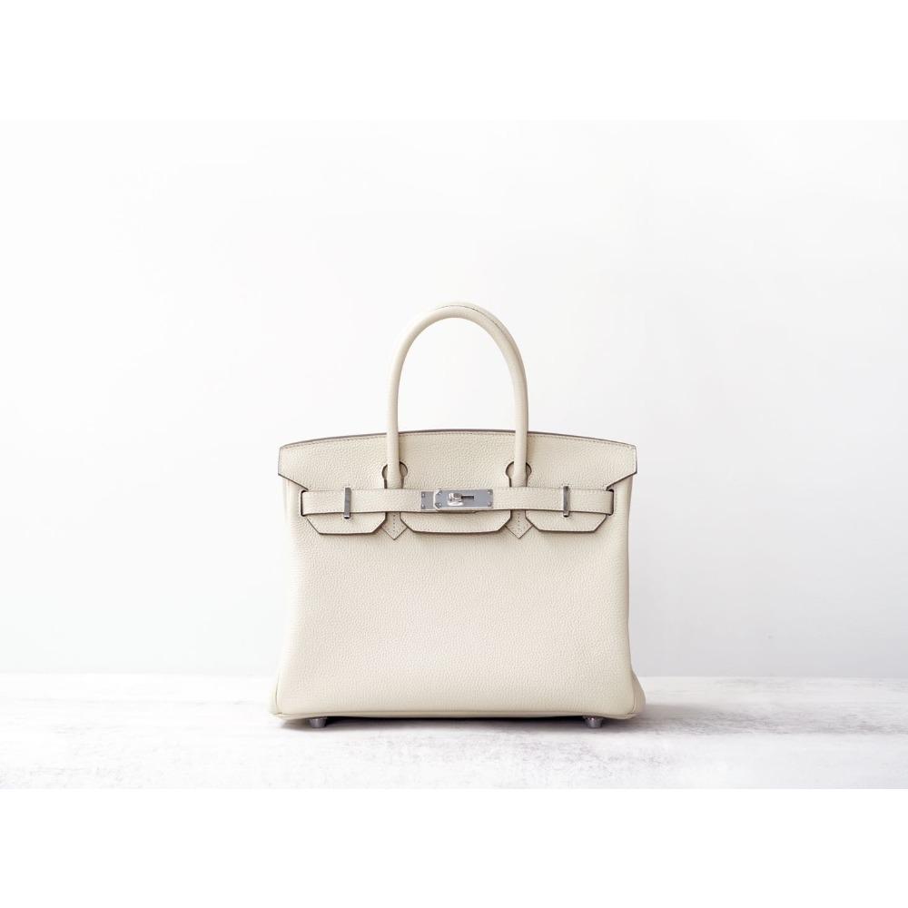 Medieval Retro Bag Leather Togo Lychee Pattern 25cm/30cm European and American Style Hand Bag