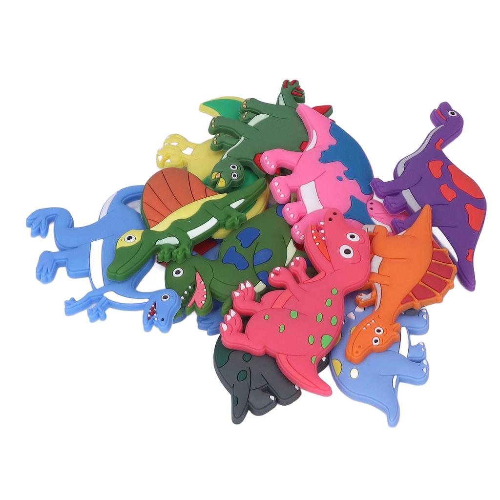12pcs Refrigerator Magnets Cute Soft Silicone Strong Magnetism 3D Dinosaur Patterns Magnets for Fridge Kitchen