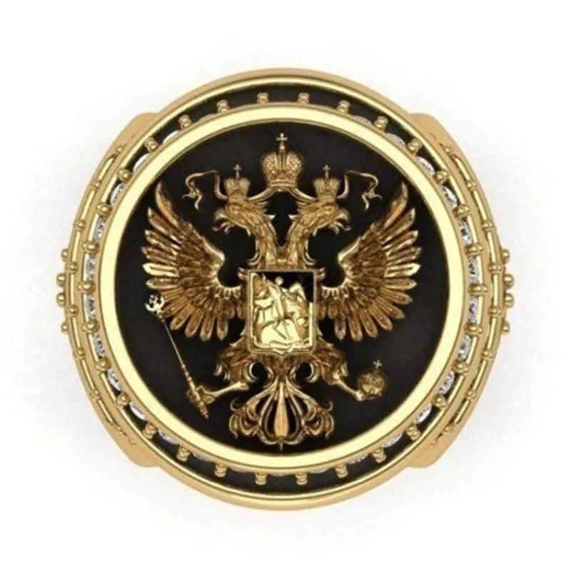 -selling Retro Gold Eagle Diamond Ring, a Creative and Fashionable Men's Ring with a European and American Style