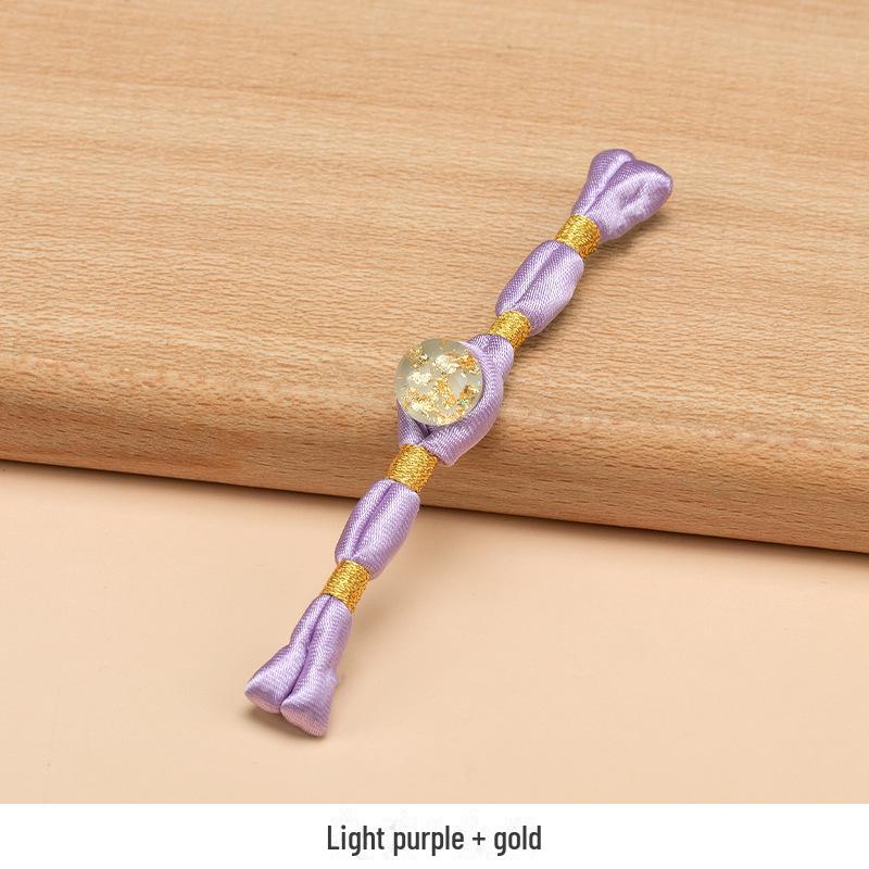 Hengmeihe Ręcznie Robiony Koralikowy Guzik Cheongsam ze Złotej Folii z Wykończeniem Złotą Nicią