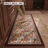 Kitchen Floor Mat Anti-slip Oil-proof Carpet Pvc Leather Waterproof Foot Mats Long Strip Rug American Retro Home Decoration Rugs