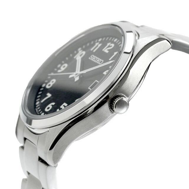 SEIKO Selection Arabic S Series Solar Brand Large Numbers SELECTION Black Watch, Name, Easy-to-Read, Only, SBPX155